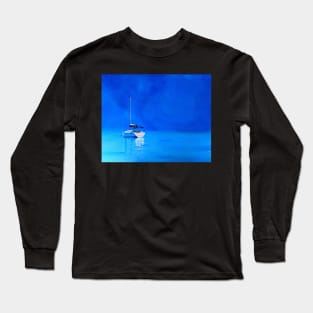 Calm Water - Yacht Moored at Beautiful Moreton Island Queensland Long Sleeve T-Shirt